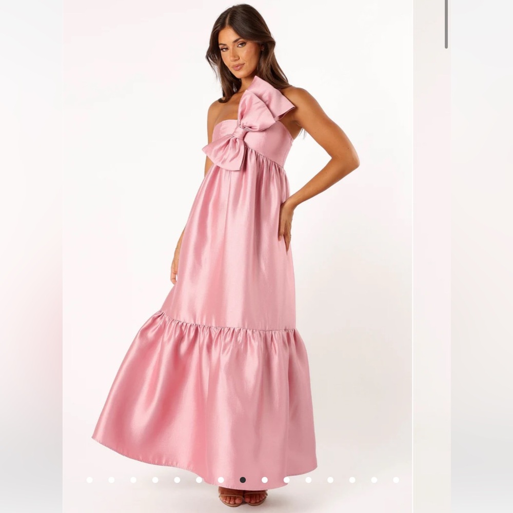 Petal & Pup Pink Strapless Maxi Dress with Oversized Bow